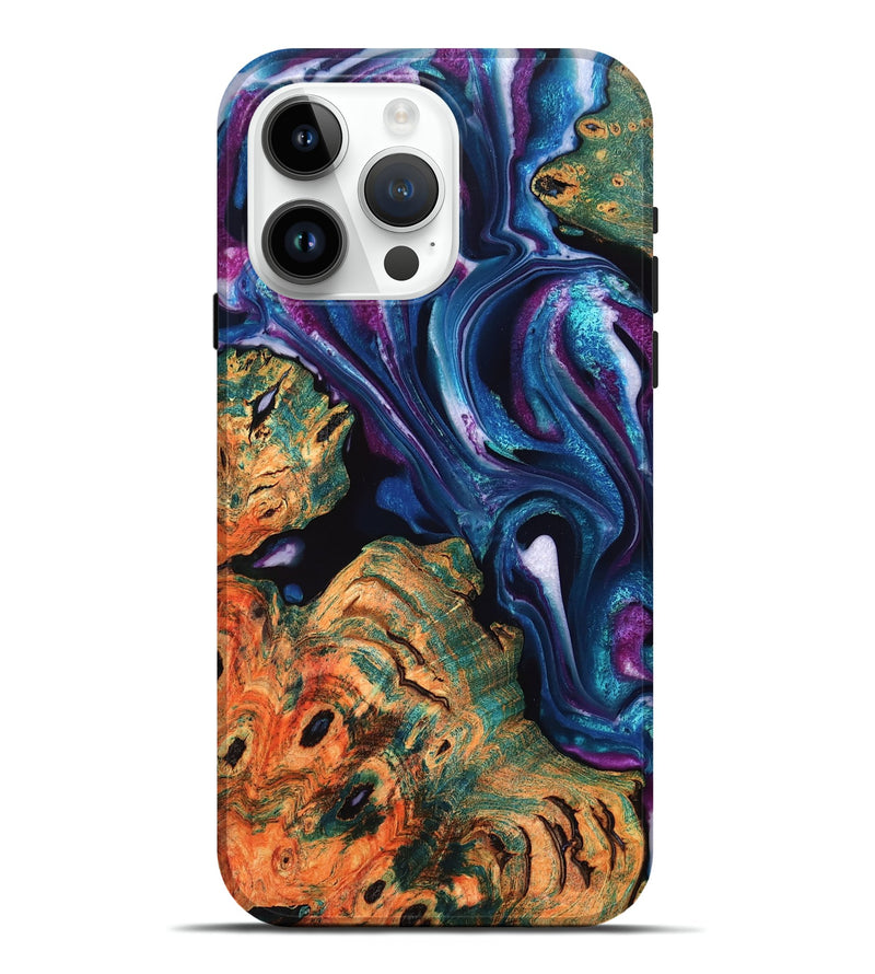 iPhone 15 Pro Max Wood Live Edge Phone Case - Kamari (Purple, 767313)