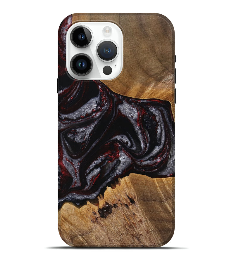 iPhone 15 Pro Max Wood Live Edge Phone Case - Shelba (Red, 767326)