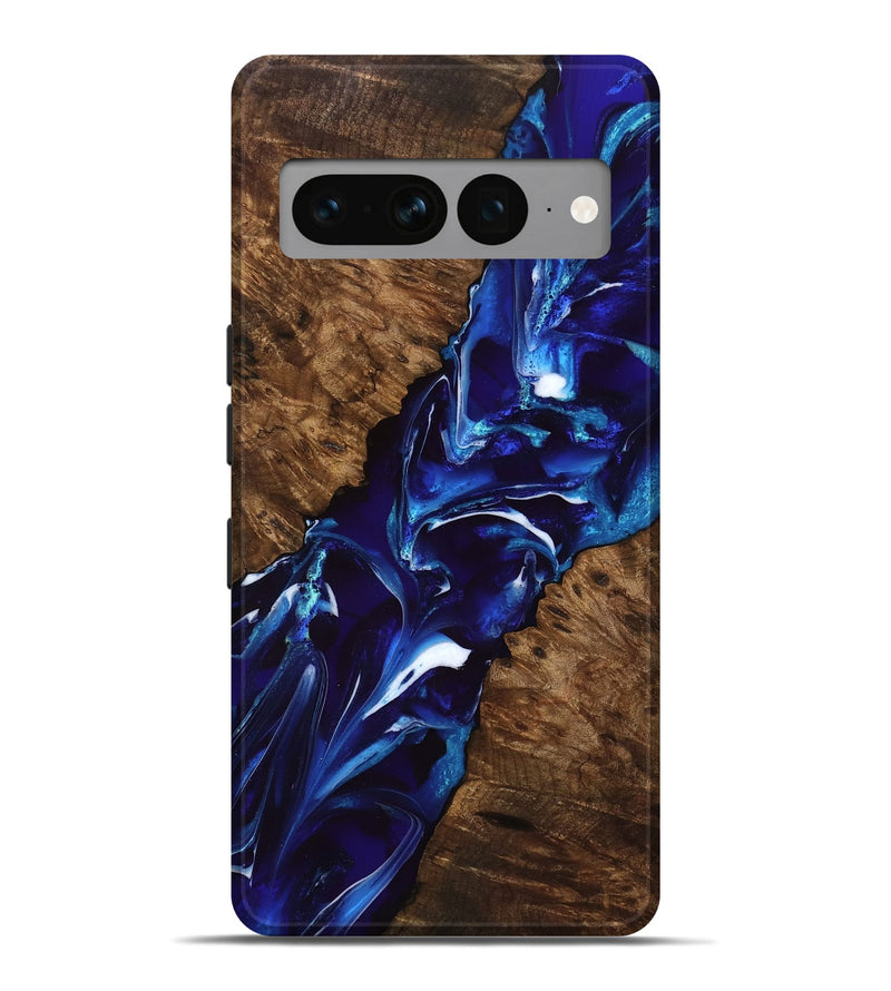 Pixel 7 Pro Wood Live Edge Phone Case - Willow (Blue, 767333)