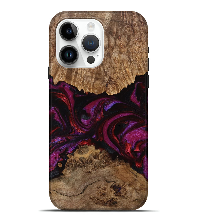 iPhone 15 Pro Max Wood Live Edge Phone Case - Kyree (Red, 767336)