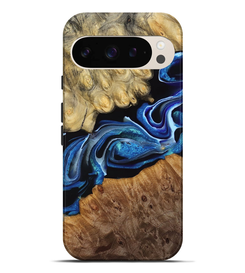 Pixel 9 Pro XL Wood Live Edge Phone Case - Denise (Blue, 767338)
