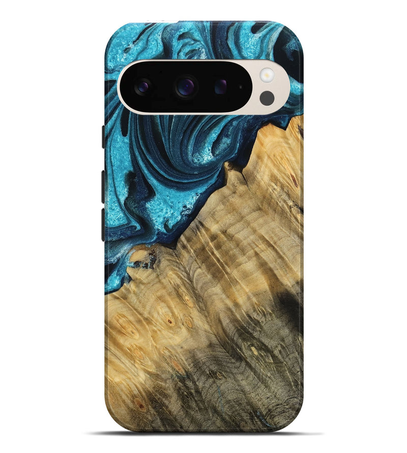 Pixel 9 Pro XL Wood Live Edge Phone Case - Brandon (Blue, 767345)