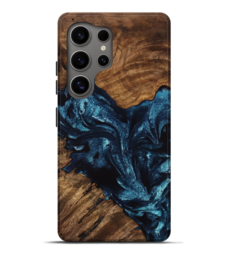 Galaxy S25 Ultra Wood Live Edge Phone Case - Vincent (Blue, 767347)