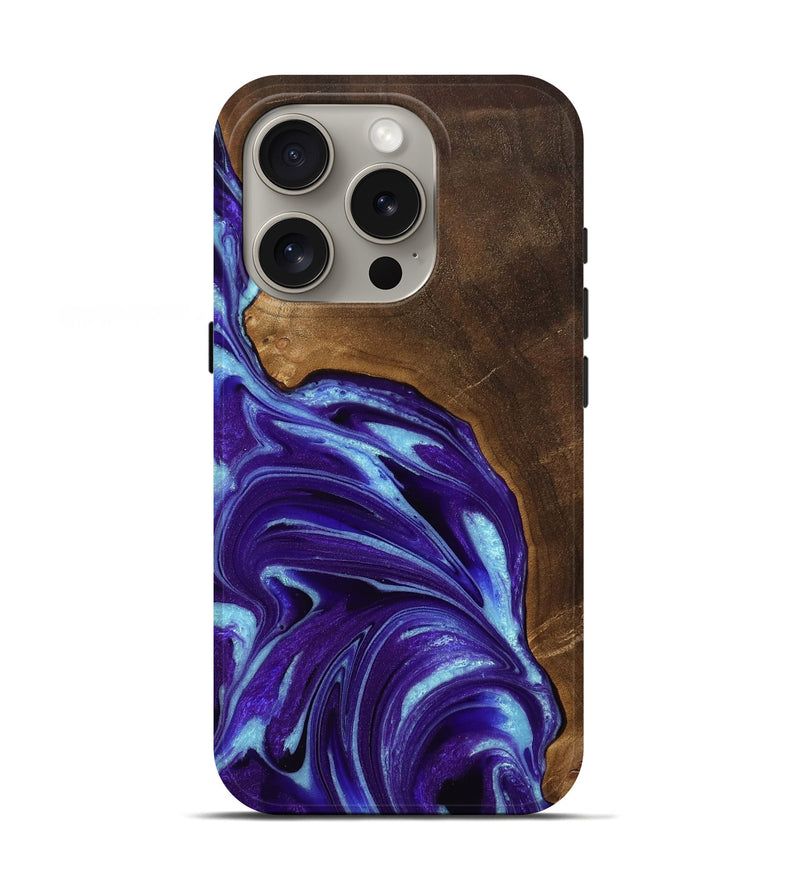 iPhone 16 Pro Wood Live Edge Phone Case - Levy (Purple, 767349)