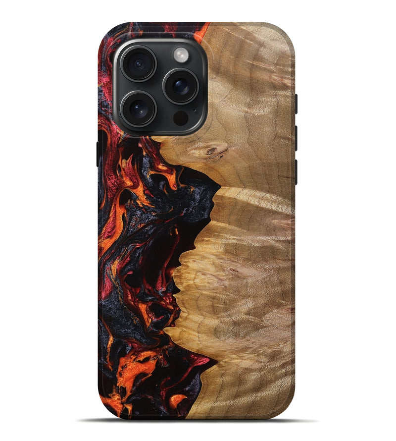 iPhone 16 Pro Max Wood Live Edge Phone Case - Simeon (Red, 767350)