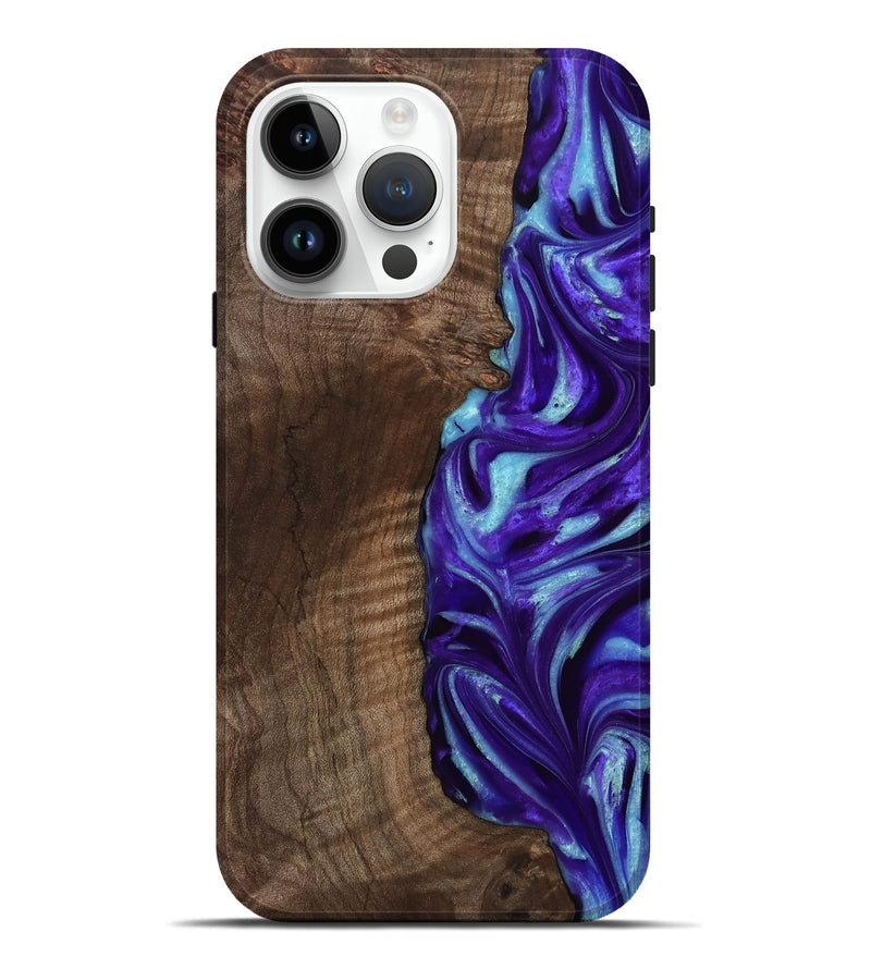 iPhone 15 Pro Max Wood Live Edge Phone Case - Carol (Purple, 767354)