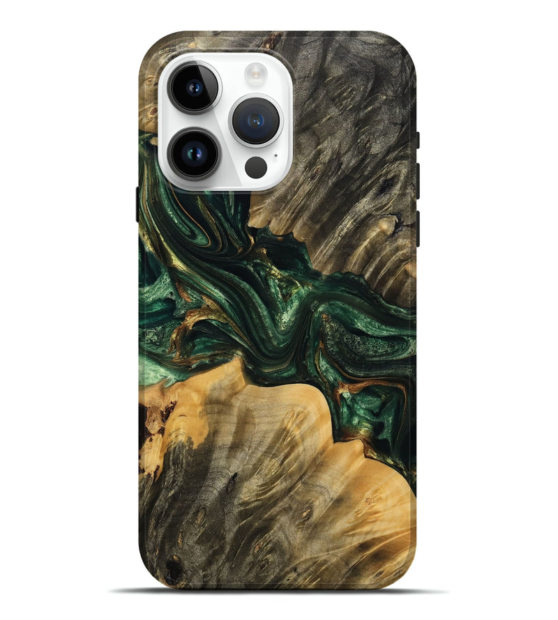 iPhone 15 Pro Max Wood Live Edge Phone Case - Merritt (Green, 767355)