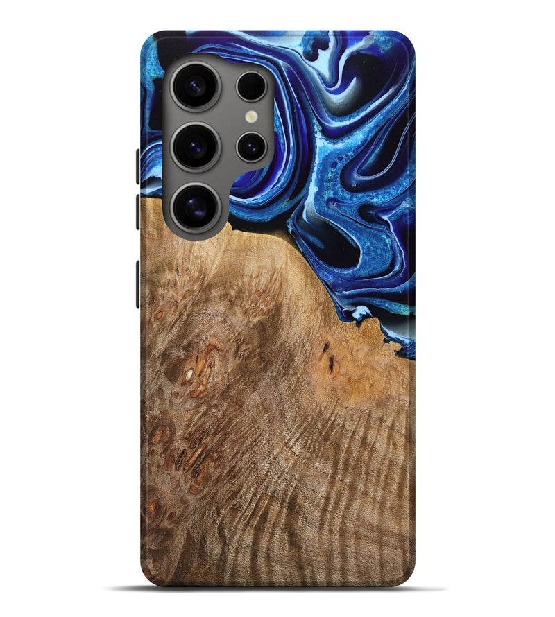Galaxy S25 Ultra Wood Live Edge Phone Case - Eliel (Blue, 767357)