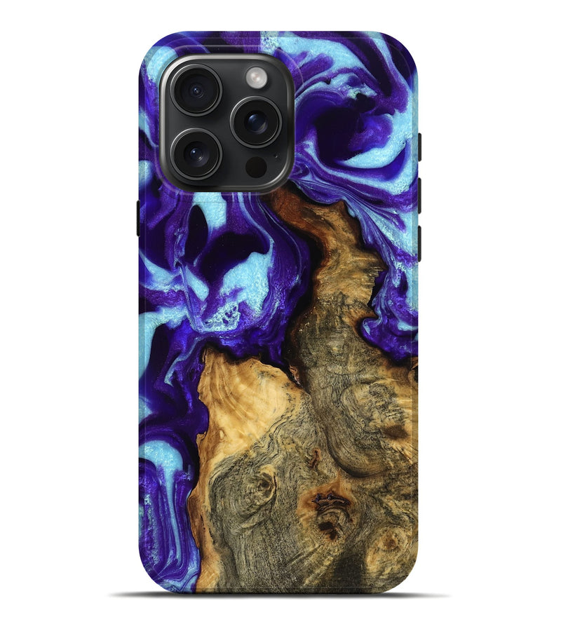 iPhone 16 Pro Max Wood Live Edge Phone Case - Danelle (Purple, 767359)