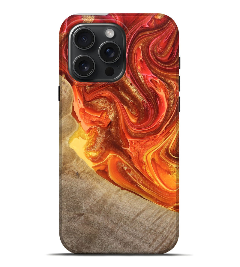 iPhone 16 Pro Max Wood Live Edge Phone Case - Luke (Red, 767498)
