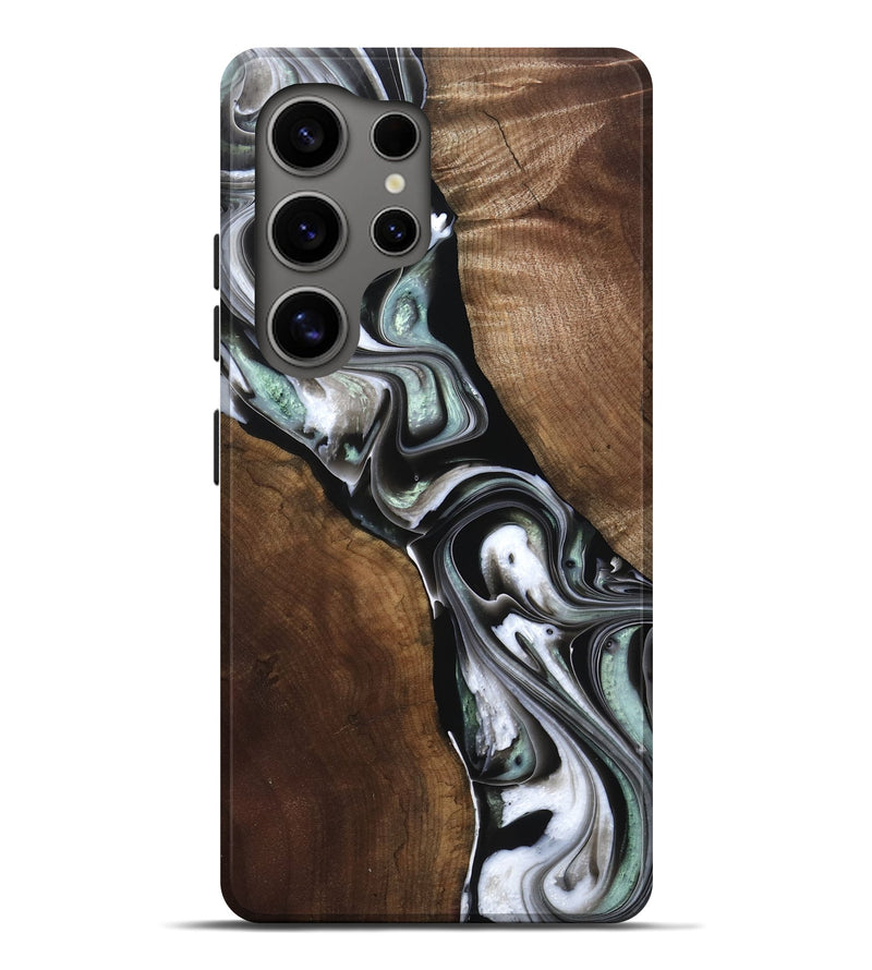 Galaxy S25 Ultra Wood Live Edge Phone Case - Joann (Black & White, 767513)