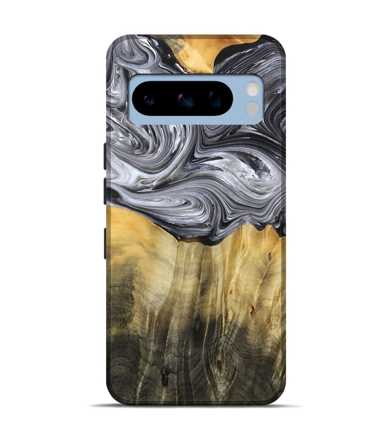 Pixel 8 Pro Wood Live Edge Phone Case - Arnold (Black & White, 767516)