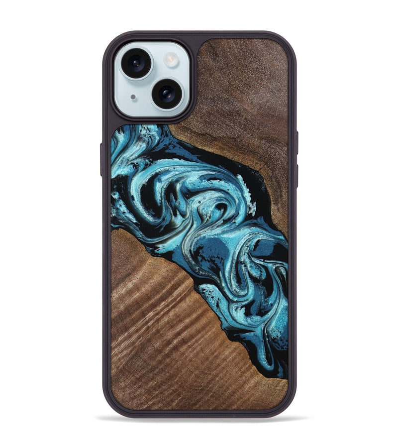 iPhone 15 Plus Wood Phone Case - Armand (Blue, 767793)