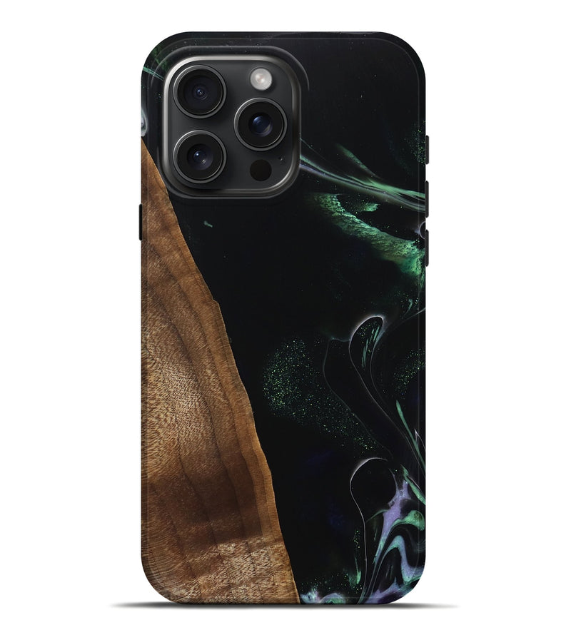 iPhone 16 Pro Max Wood Live Edge Phone Case - Irma (Green, 768038)