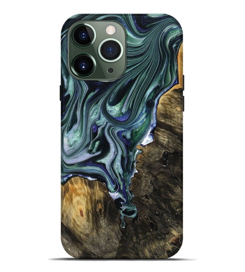 iPhone 13 Pro Max Wood Live Edge Phone Case - Vina (Green, 768249)