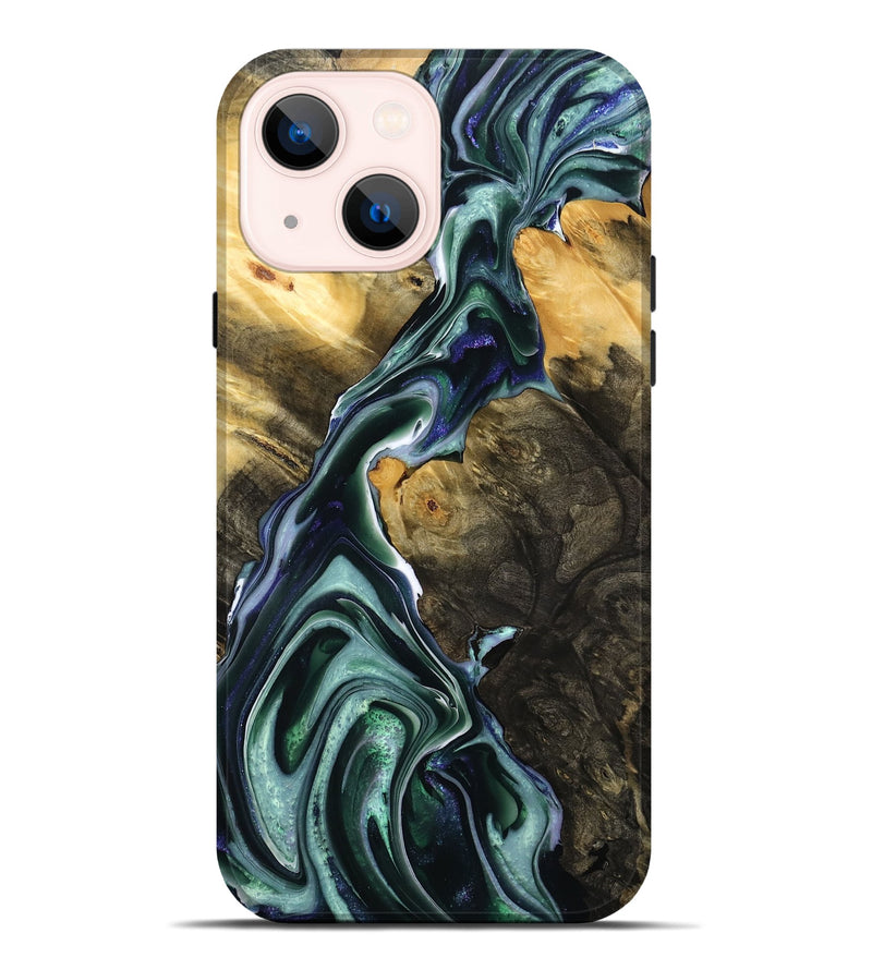 iPhone 14 Plus Wood Live Edge Phone Case - Blaire (Green, 768269)