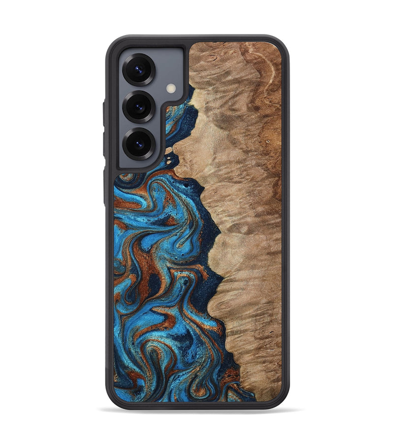 Galaxy S25 Plus Wood Phone Case - Kaylynn (Teal & Gold, 768370)