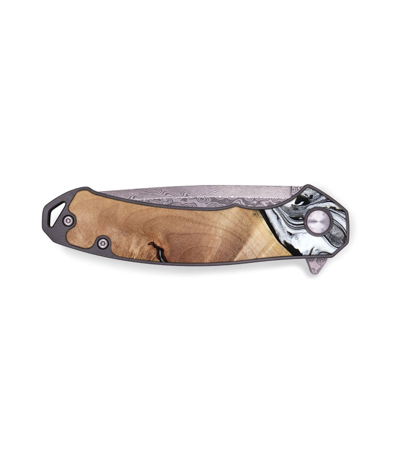 EDC Wood Pocket Knife - Kandace (Black & White, 768378)
