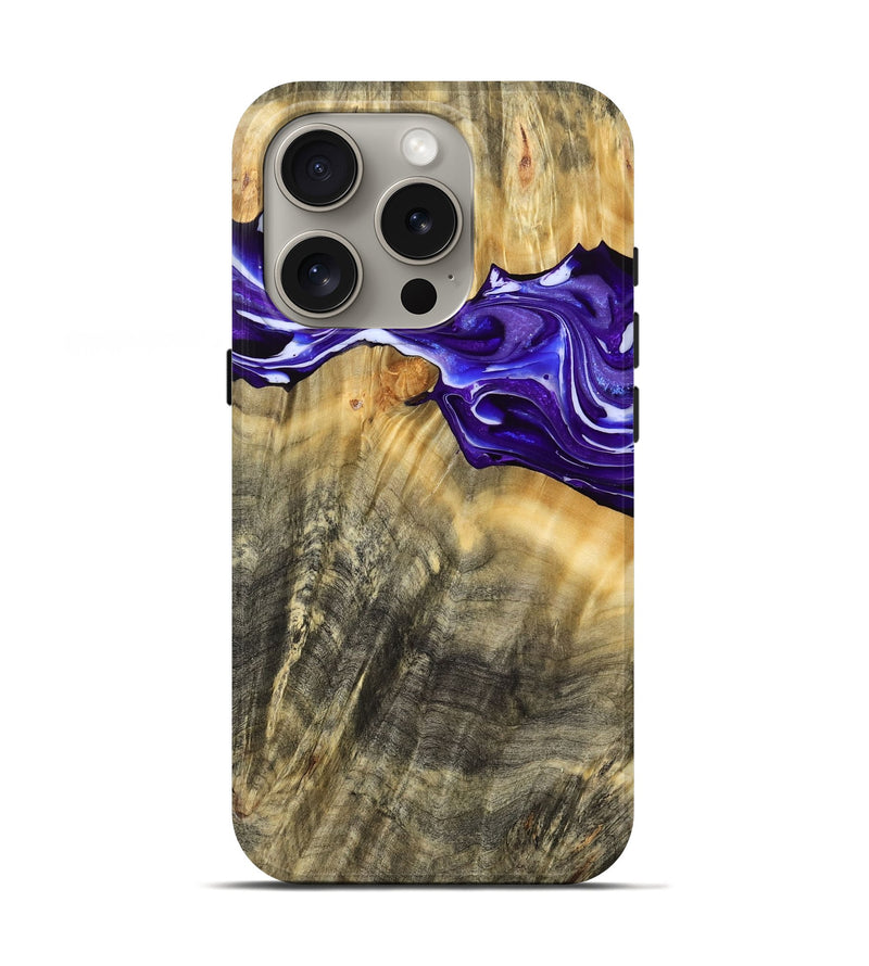 iPhone 16 Pro Wood Live Edge Phone Case - Asa (Purple, 768621)
