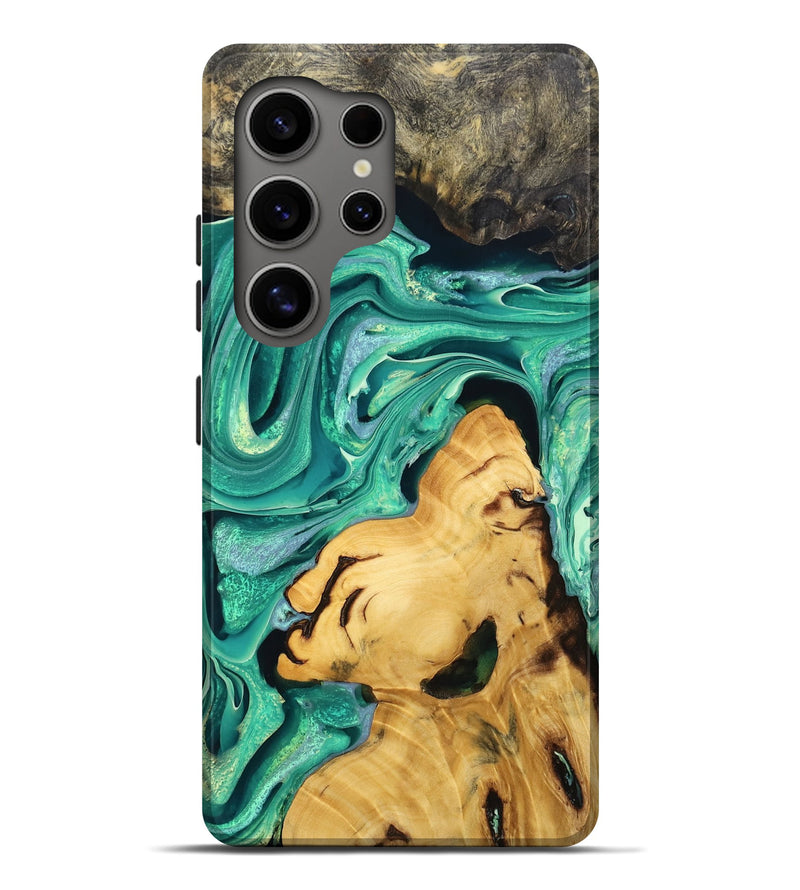 Galaxy S25 Ultra Wood Live Edge Phone Case - Colette (Green, 769217)