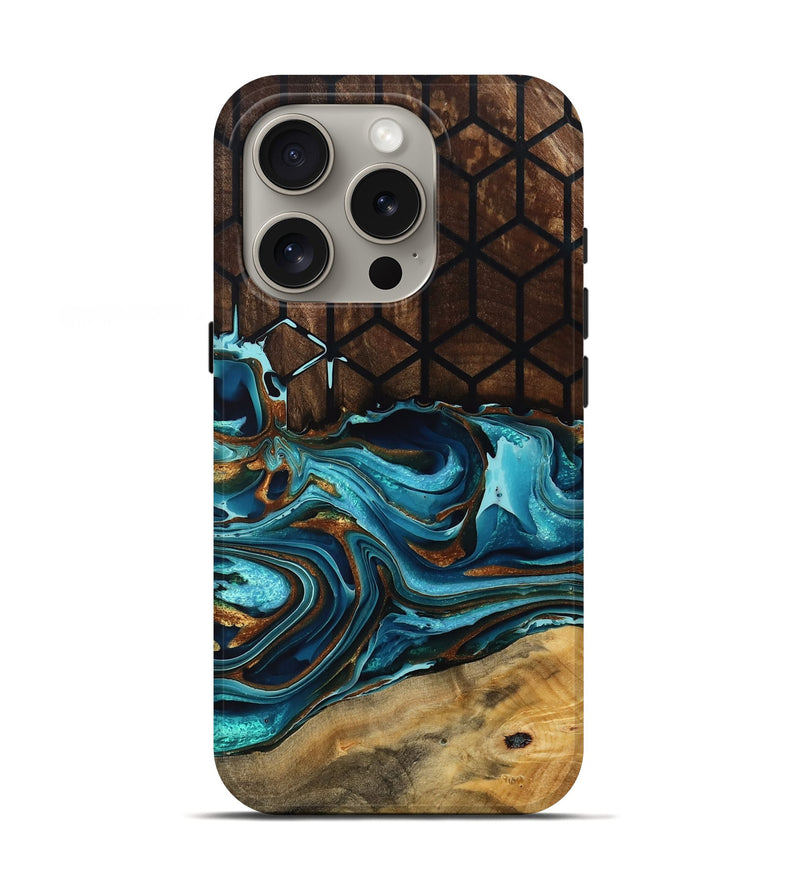 iPhone 16 Pro Wood Live Edge Phone Case - Cletus (Pattern, 769220)