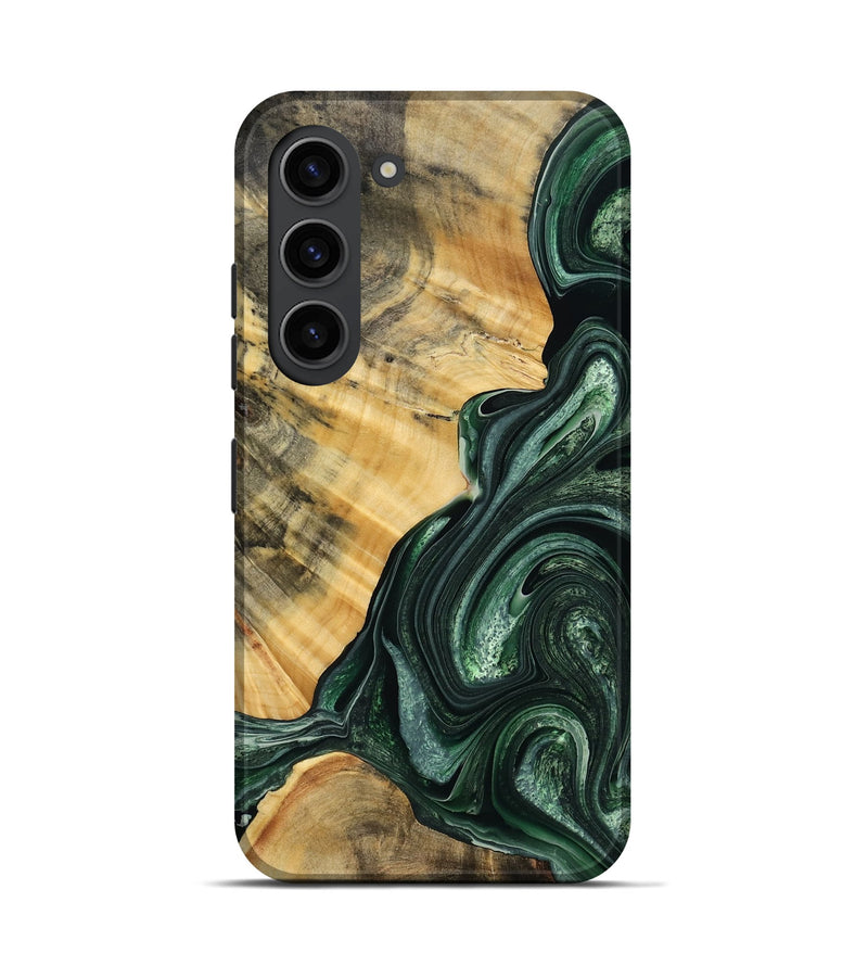 Galaxy S23 Wood Live Edge Phone Case - Flossie (Green, 769224)