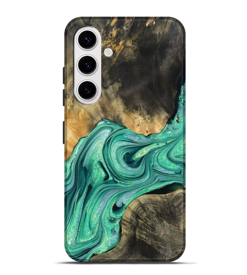 Galaxy S25 Plus Wood Live Edge Phone Case - Zachary (Green, 769225)