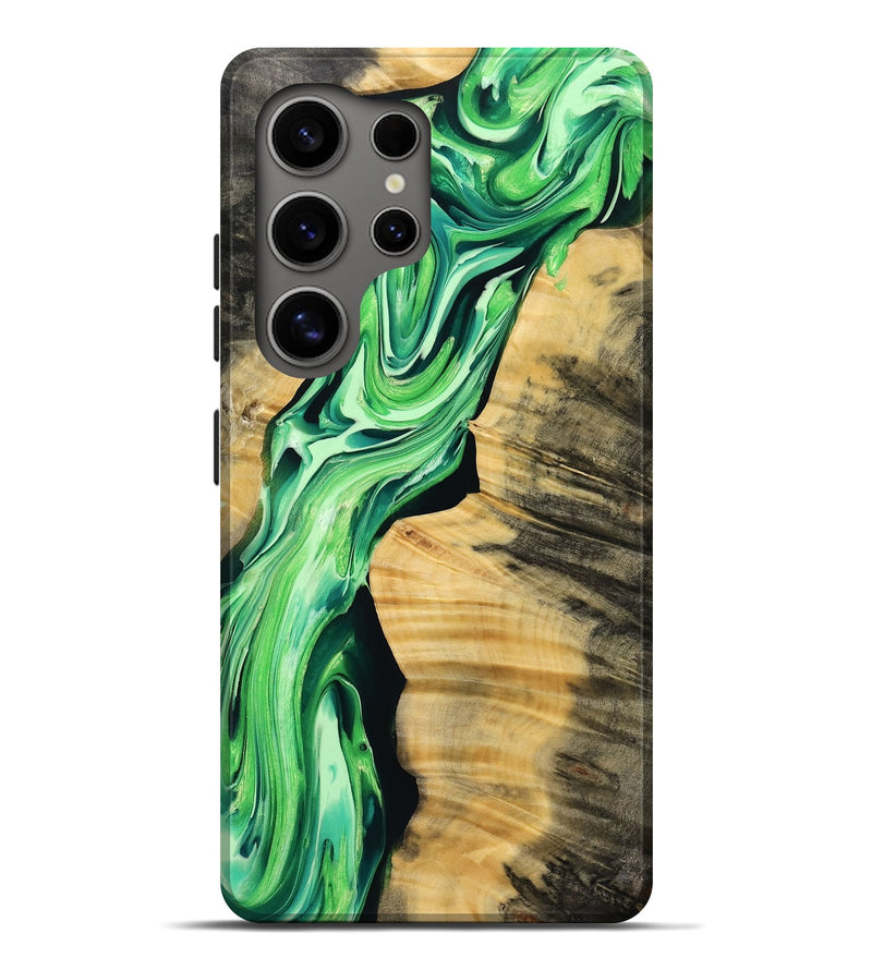 Galaxy S25 Ultra Wood Live Edge Phone Case - Colten (Green, 769602)