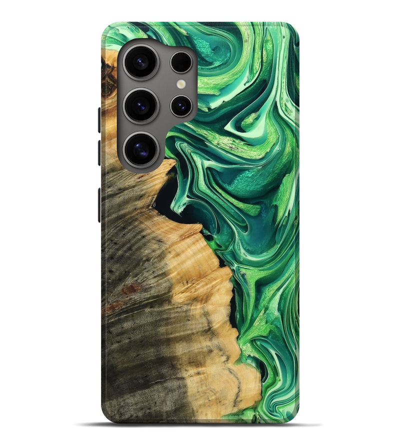 Galaxy S25 Ultra Wood Live Edge Phone Case - Regan (Green, 769603)
