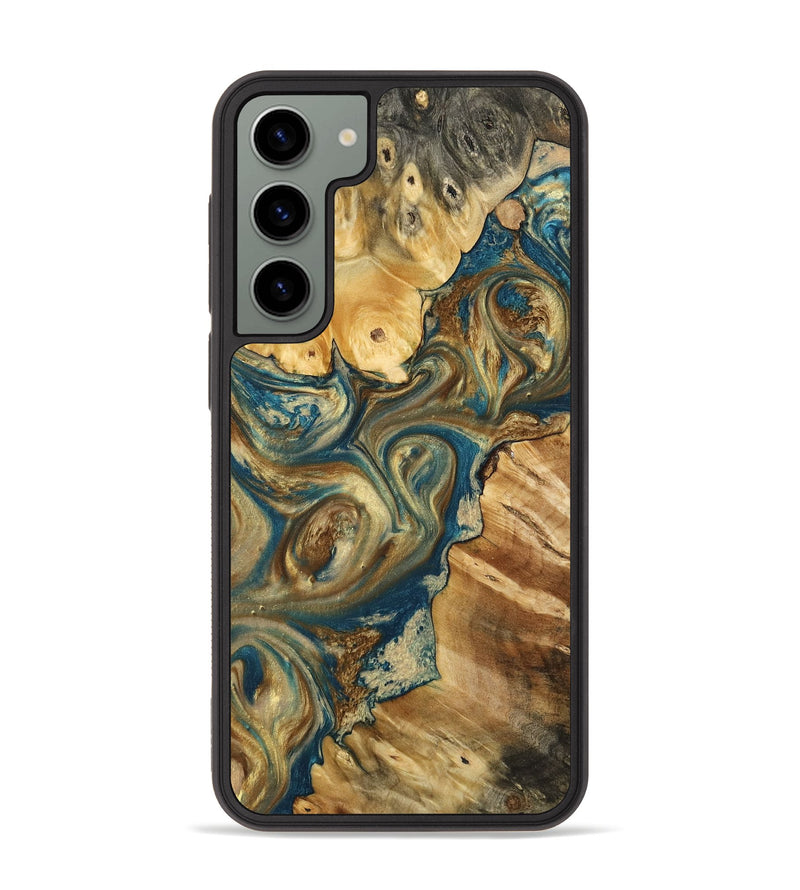 Galaxy S23 Plus Wood Phone Case - King (Teal & Gold, 769676)