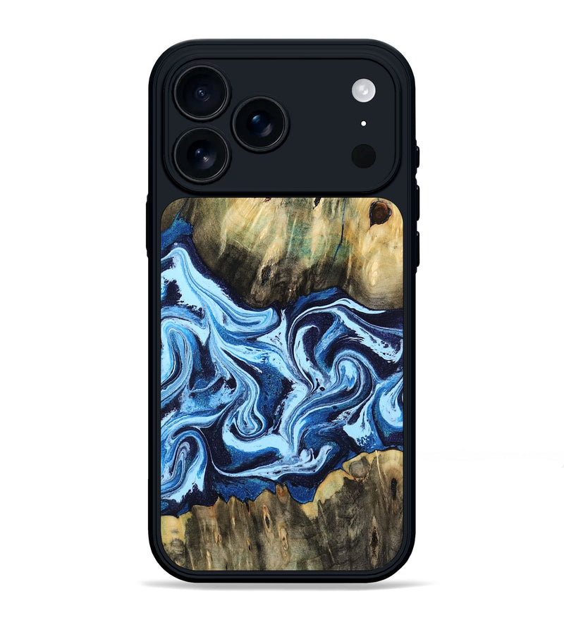 iPhone 17 Pro Max Wood Phone Case - Adah (Blue, 769702)