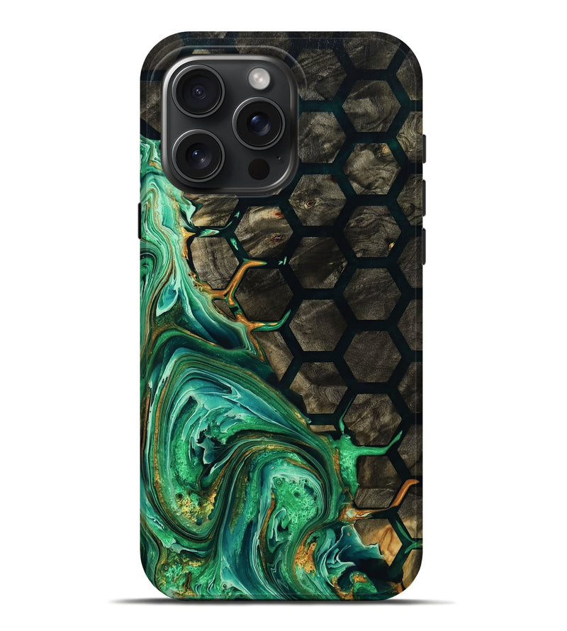 iPhone 16 Pro Max Wood Live Edge Phone Case - Dino (Pattern, 769883)