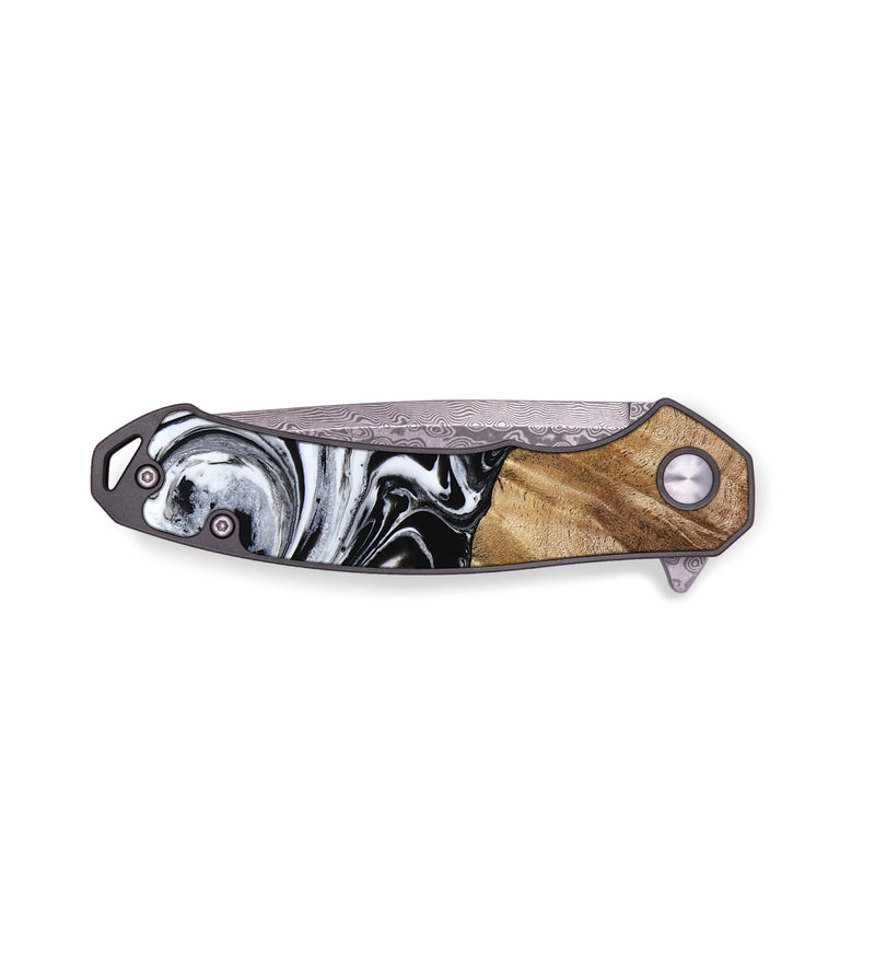 EDC Wood Pocket Knife - Rollin (Black & White, 770205)