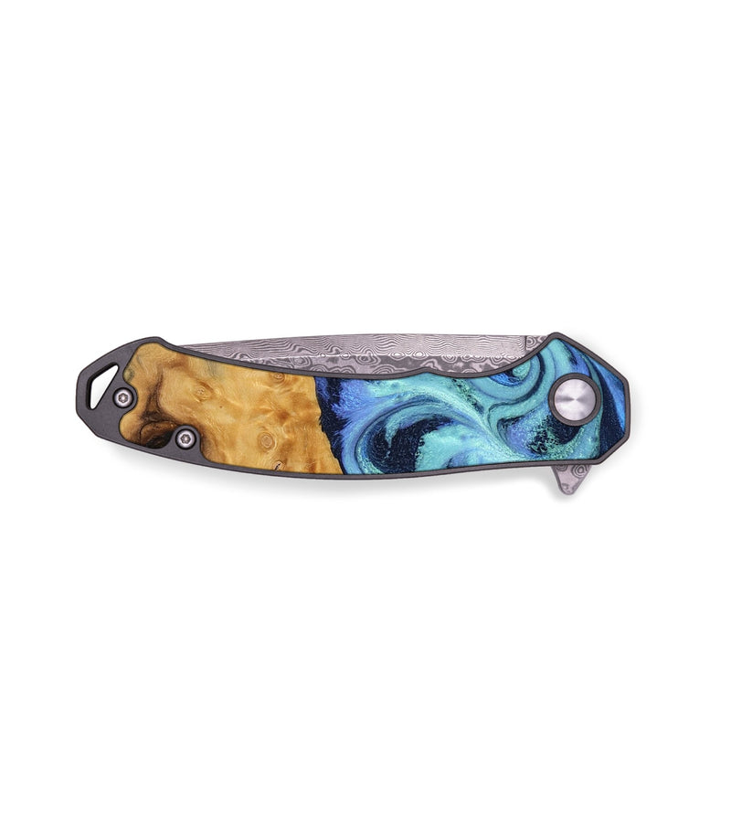 EDC Wood Pocket Knife - Rosetta (Blue, 770372)