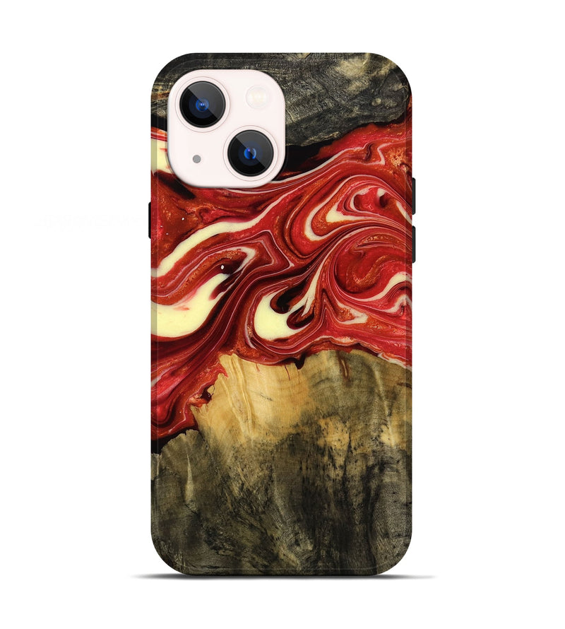 iPhone 13 Wood Live Edge Phone Case - Nyasia (Red, 770764)