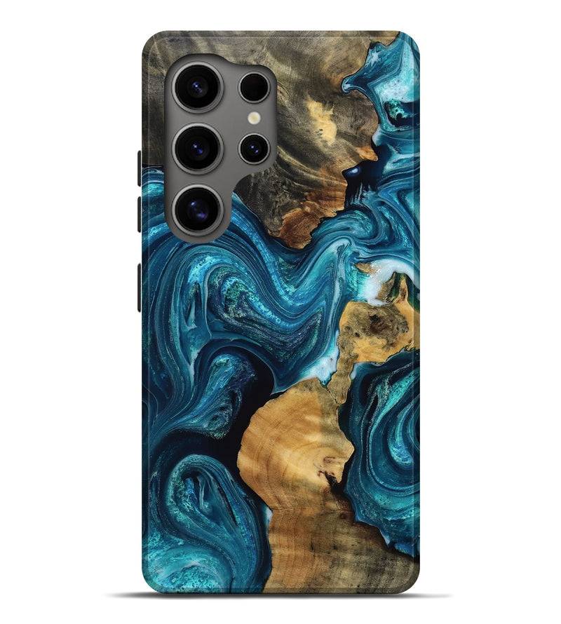 Galaxy S25 Ultra Wood Live Edge Phone Case - Kitty (Blue, 770775)