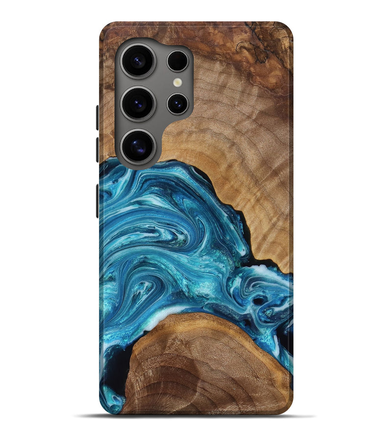 Galaxy S25 Ultra Wood Live Edge Phone Case - Mammie (Blue, 770777)