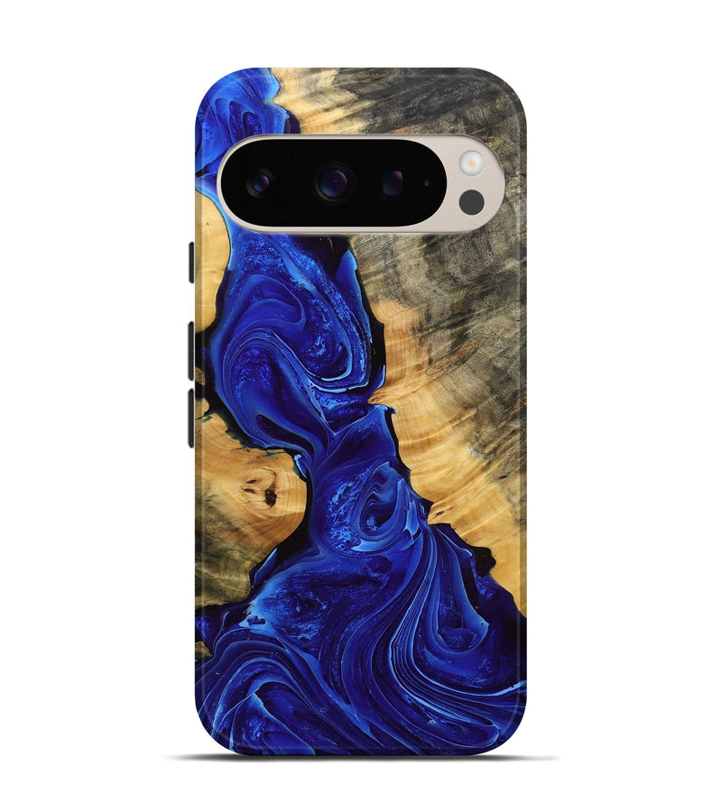 Pixel 9 Pro Wood Live Edge Phone Case - Scott (Blue, 770899)