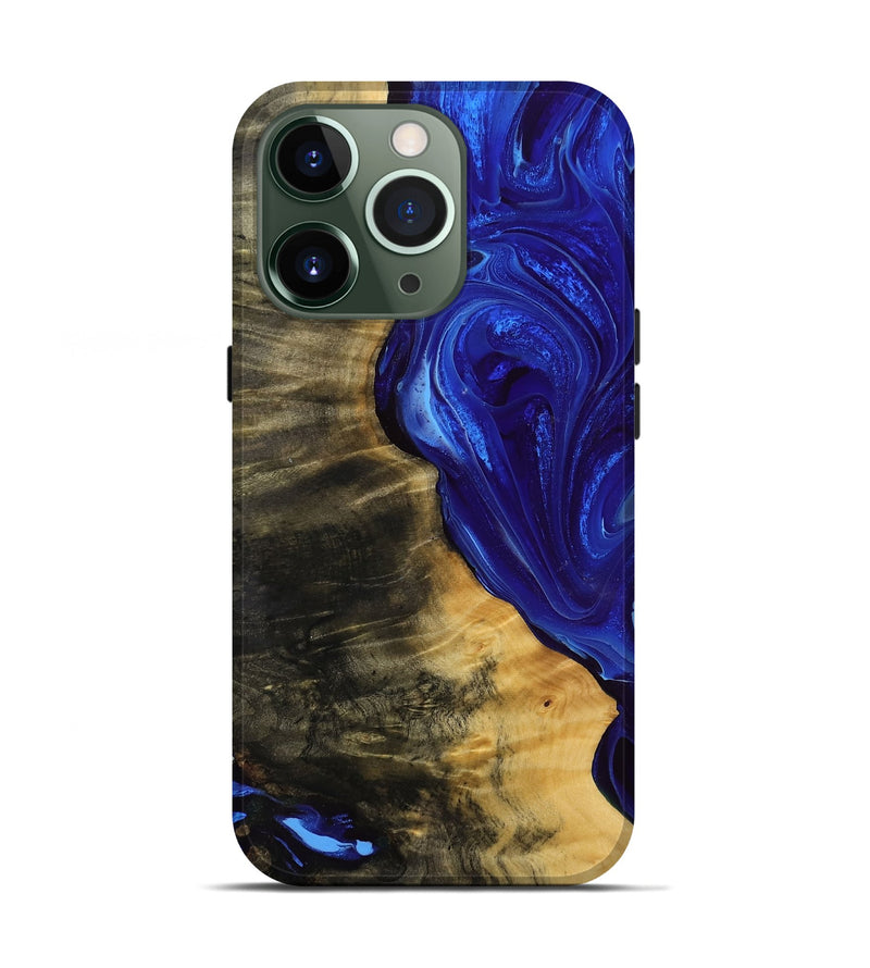 iPhone 13 Pro Wood Live Edge Phone Case - Blaze (Blue, 770900)