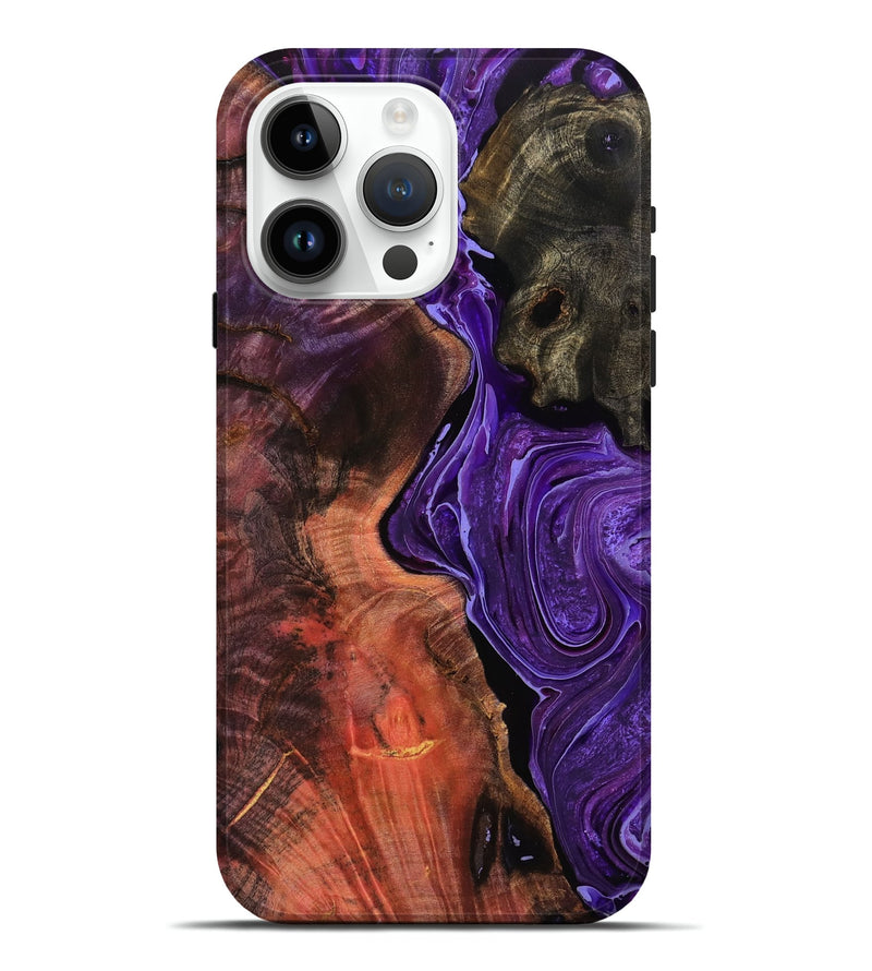 iPhone 15 Pro Max Wood Live Edge Phone Case - Merrill (Purple, 771306)