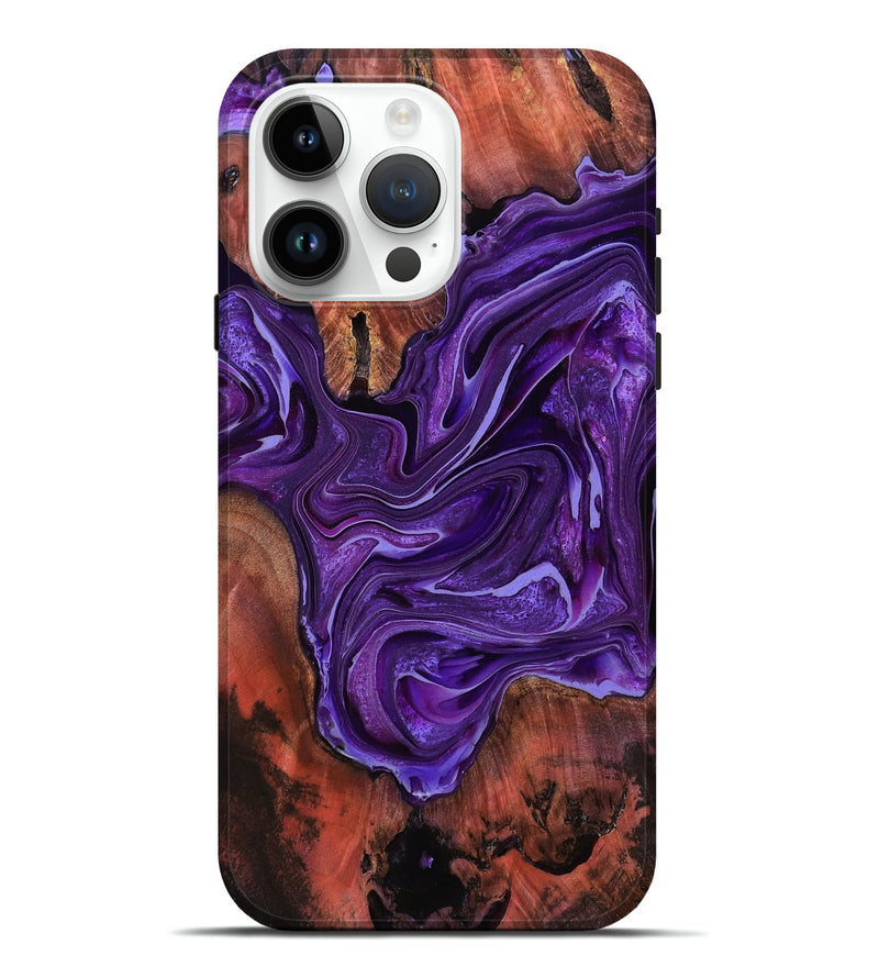 iPhone 15 Pro Max Wood Live Edge Phone Case - Belinda (Purple, 771314)
