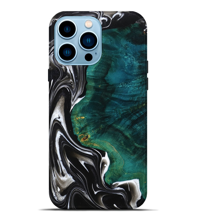 iPhone 14 Pro Max Wood Live Edge Phone Case - Doyle (Black & White, 771325)