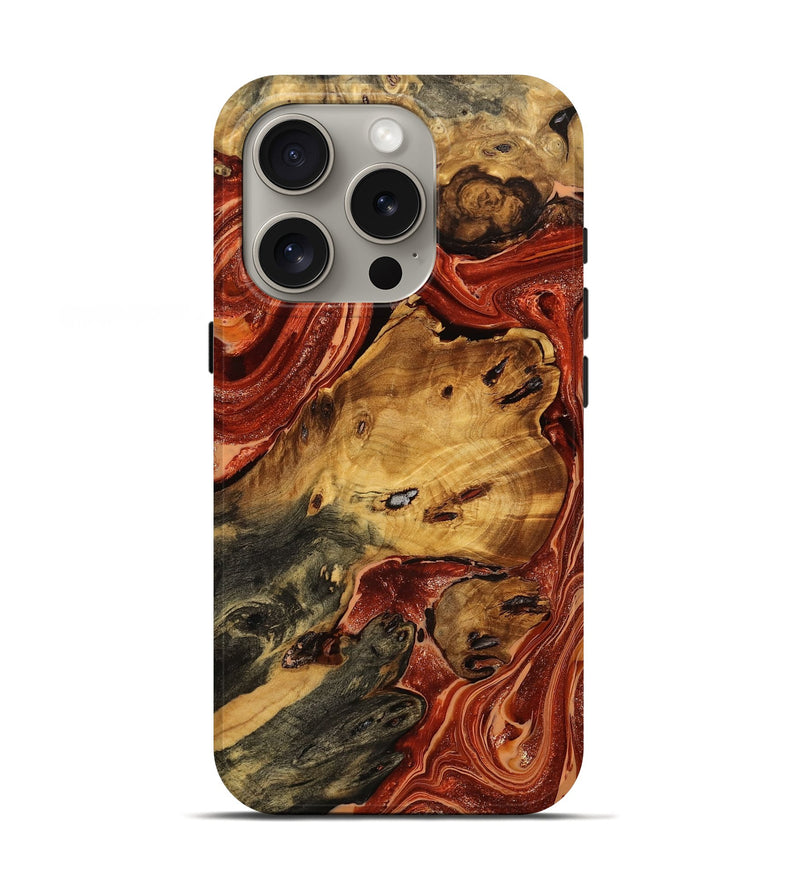 iPhone 16 Pro Wood Live Edge Phone Case - Will (Red, 771731)
