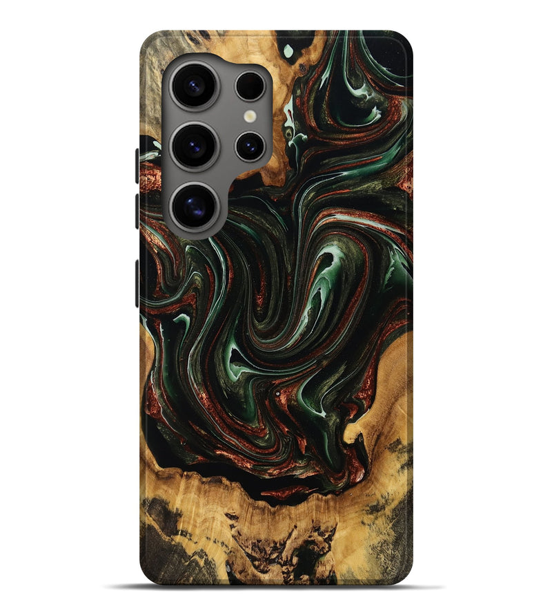 Galaxy S25 Ultra Wood Live Edge Phone Case - Jaheim (Green, 771742)