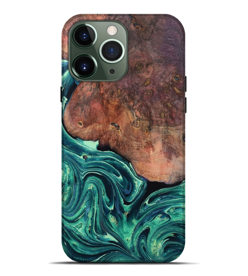 iPhone 13 Pro Max Wood Live Edge Phone Case - Amarion (Green, 771955)