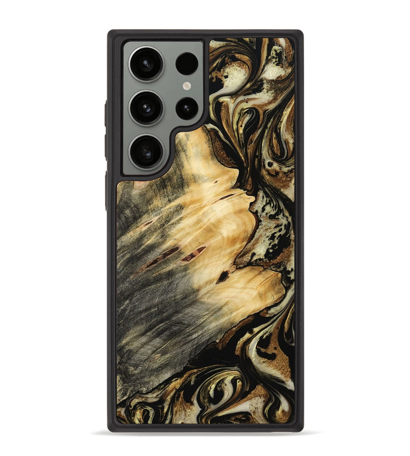 Galaxy S23 Ultra Wood Phone Case - Tarah (Black & White, 772058)