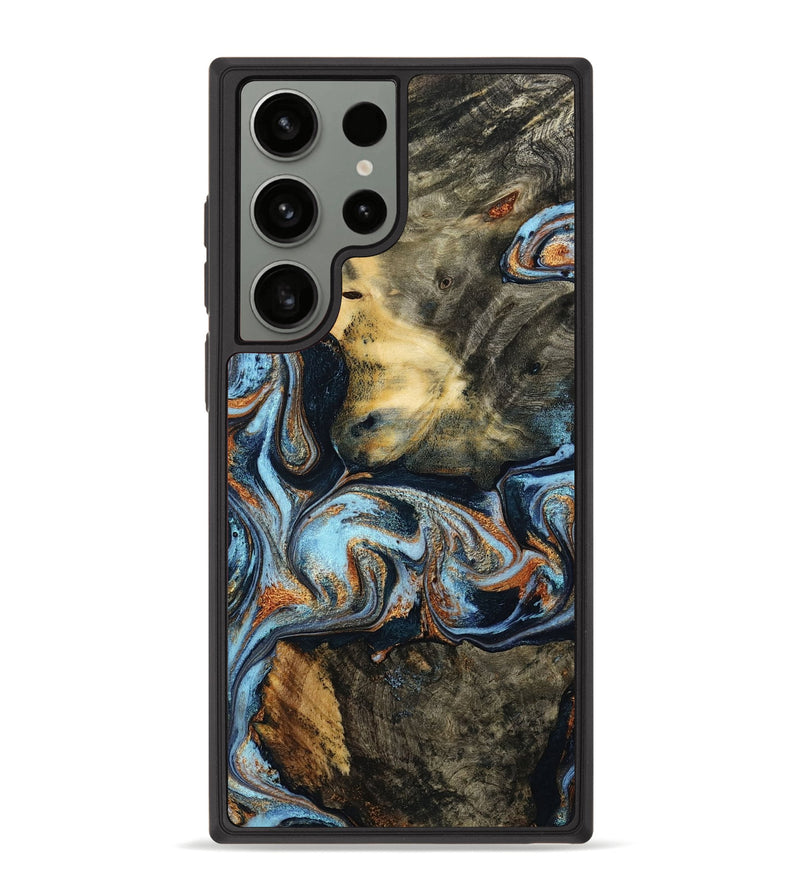 Galaxy S23 Ultra Wood Phone Case - Aleah (Teal & Gold, 772147)