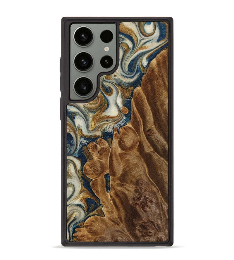 Galaxy S23 Ultra Wood Phone Case - Lonnie (Teal & Gold, 772166)