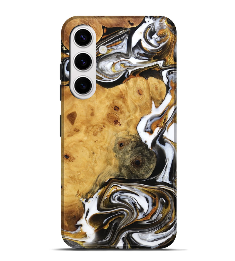 Galaxy S25 Plus Wood Live Edge Phone Case - Arminta (Black & White, 772519)