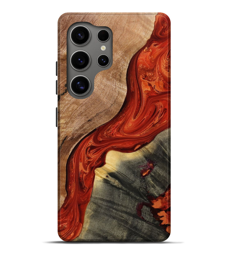 Galaxy S25 Ultra Wood Live Edge Phone Case - Kaylen (Red, 772940)